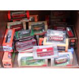 A collection of 50 assorted boxed scale model buses, including Corgi 'The Original Omnibus'