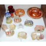SECTION 28. A collection of ten Lilliput Lane/ David Winter cottages and various glass