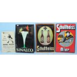 An enamel advertising sign for Sinalco, approx. 60x39cm, together with two German enamel signs for