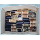 A collection of approximately 70 Edison music rolls, most are in original boxes, some unboxed