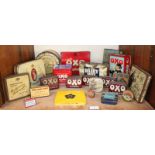 SECTION 29. A collection of vintage tins including OXO and Mary Quant cosmetic tin etc.