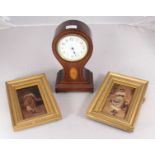 Two framed crystoleum portrait studies depicting young milkmaids, 14 x 7.5cm, together with an