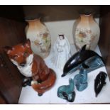 SECTION 24. A small quantity of assorted ceramic items including a large Beswick fox, a Royal