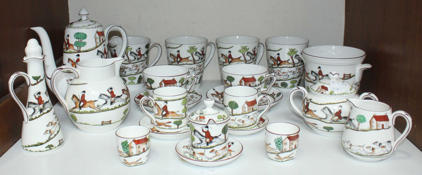 SECTIONS 1 & 2. A Royal Staffordshire 'Hunting Scene' pattern part tea, coffee and dinner service