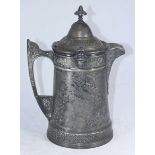 A Reed & Barton large silver-plated hot water jug decorated in the 'Aesthetic' style, with ceramic