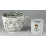 An Edward VII 1902 porcelain commemorative coronation mug with lithophane portrait to interior base,