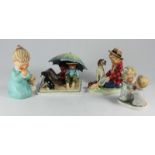 SECTION 24. Four Goebel Hummel figures: Evening Prayer (Byj38) 6.5 inch, The Way to Pray (Byj 46),