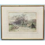 John Gutteridge Sykes (1866-1941), Landscape with sheep down a country lane, signed, watercolour