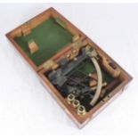 A cased sextant by H.W.G. Crauford, London, belonging to Captain Michael Lindsay Coulton Crawford