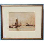Charles Edward Dixon (1872-1934), Various sailing barges, steam ships and other shipping, signed and
