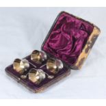 A boxed four-piece set of Victorian silver open salts and spoons by Cornelius Desormeaux