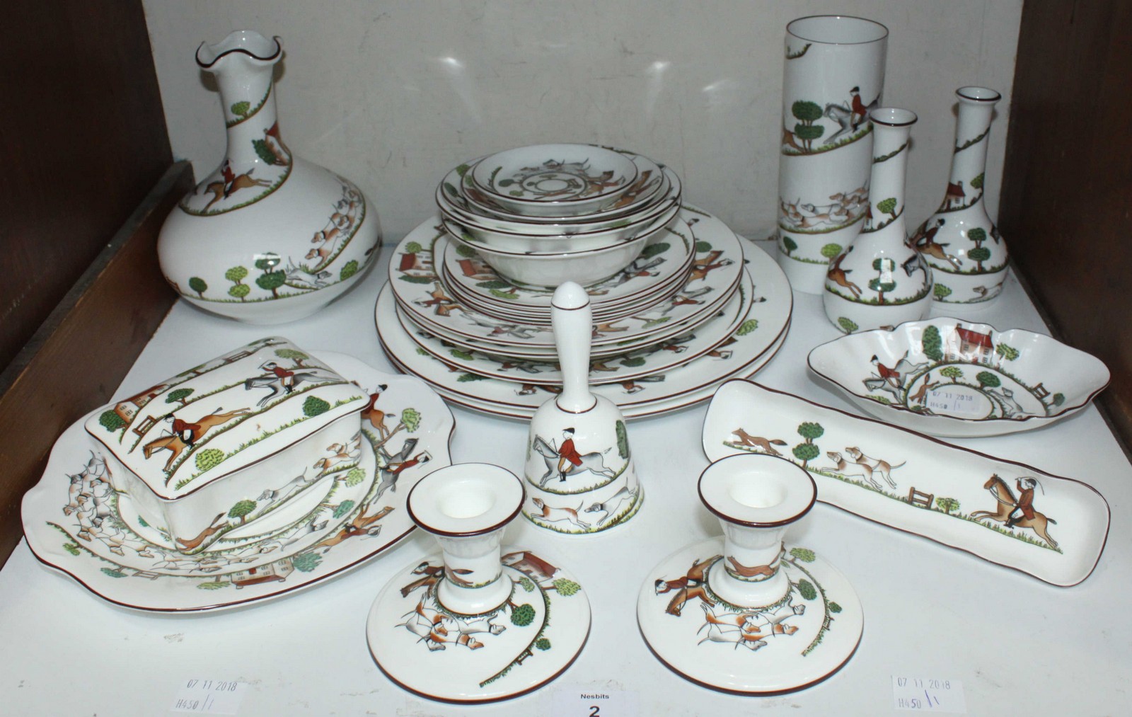 SECTIONS 1 & 2. A Royal Staffordshire 'Hunting Scene' pattern part tea, coffee and dinner service - Image 2 of 2