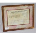 Titanic Interest: An original printed Marconi International Marine Communication from the Olympic