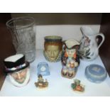 SECTION 15. A small collection of assorted ceramics and glass including Royal Doulton character