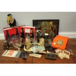 A quantity of Guinness collectables including mirror, neck ties and glasses etc