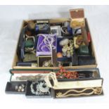 A good quantity of costume jewellery brooches, necklaces etc, mostly boxed