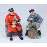Two Royal Doulton ceramic figures 'The Lobster Man HN2317' and 'Past Glory HN2484' tallest figure