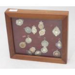 Fifteen assorted early 20th century silver football medals, in framed box.