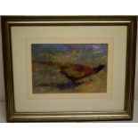Fidler. A watercolour, cock pheasant, 6in (15cm) x 9in (23cm) framed and glazed.