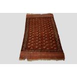 Kizil Ayak 4 x 13 tauk nuska gul carpet, Turkmenistan, late 19th century, 11ft. 8in. X 6ft. 6in. 3.