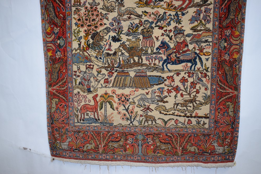 Qum hunting rug of classic design, south central Persia, circa 1930s-40s, 6ft. 8in. X 4ft. 6in. 2. - Image 9 of 11