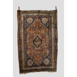 Bolvardi rug, Fars, south west Persia, circa 1930s-40s, 6ft. 6in. X 4ft. 3in. 1.98m. x 1.30m. Some