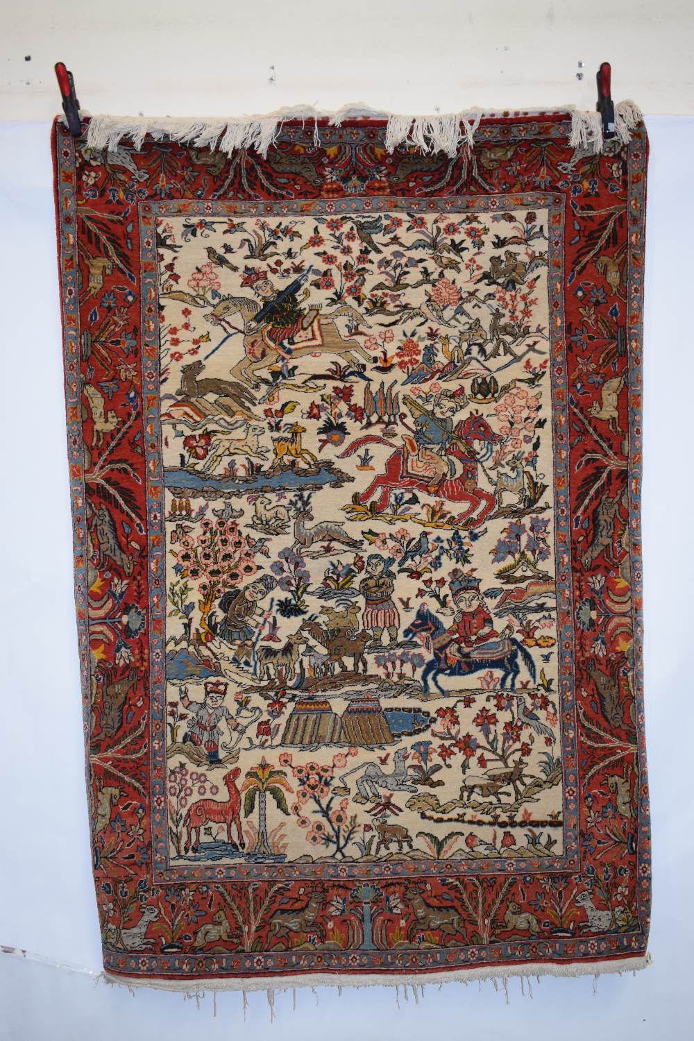 Qum hunting rug of classic design, south central Persia, circa 1930s-40s, 6ft. 8in. X 4ft. 6in. 2. - Image 2 of 11