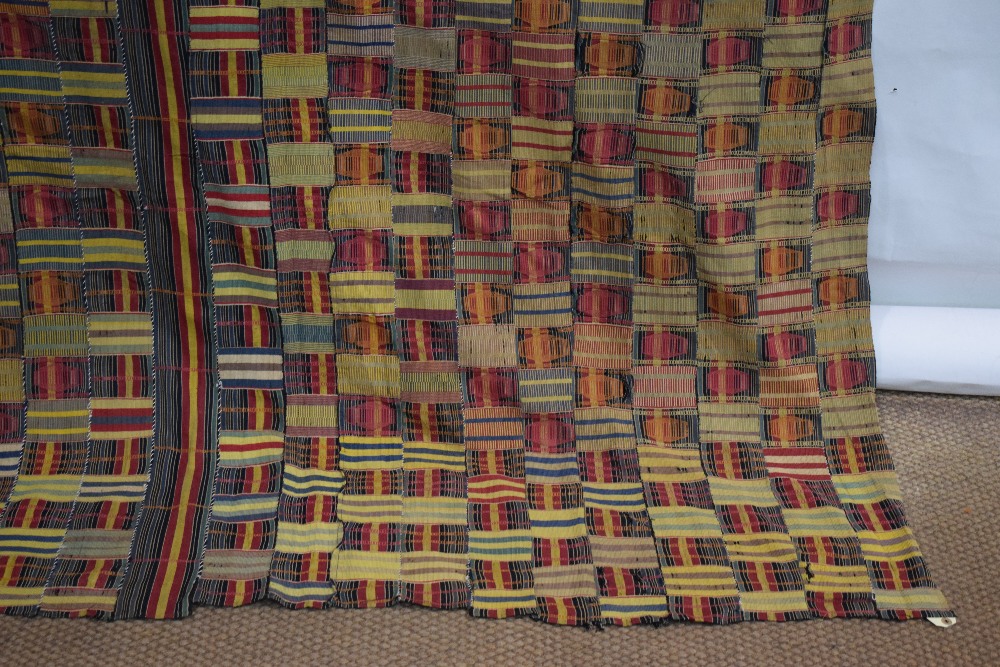 African ewe cloth (man's shawl), Ghana, west Africa, first half 20th century, 112in. X 64in. - Image 5 of 13