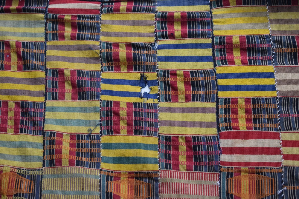 African ewe cloth (man's shawl), Ghana, west Africa, first half 20th century, 112in. X 64in. - Image 9 of 13