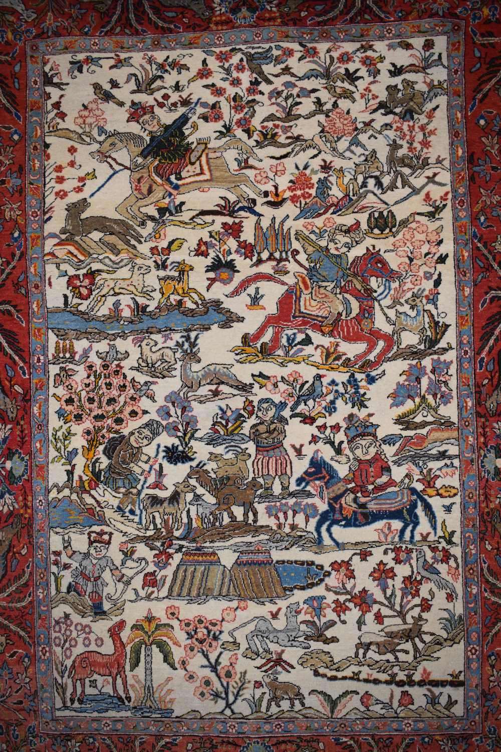 Qum hunting rug of classic design, south central Persia, circa 1930s-40s, 6ft. 8in. X 4ft. 6in. 2. - Image 10 of 11