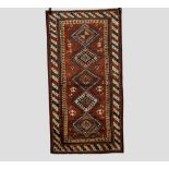 Bordjalou Kazak rug, south west Caucasus, late 19th century, 7ft. X 3ft. 8in. 2.13m. X 1.12m.