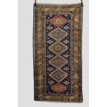 Shirvan hexagonal column rug, south east Caucasus, late 19th/early 20th century 8ft. 3in. X 4ft.