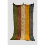 Iraqi woven wool tent hanging, mid-20th century, 128in. X 64in. 325cm. X 163cm. Five wide bands in