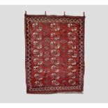 Good Ersari Turkmen main carpet, with 3 x 8 tauk nuska guls, Turkmenistan, second half 19th century,