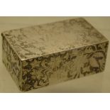 A French provincial silver rectangular snuff box, with flat chasing of foliage gilded interior, 3.