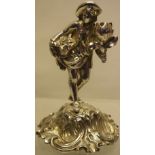 Charles T and George Fox. A fine early Victorian cast silver figural taperstick, of a gardener