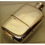 A George IV hip flask, with detachable cup base and screw on cover, 6in (15.25cm) Makers Walker