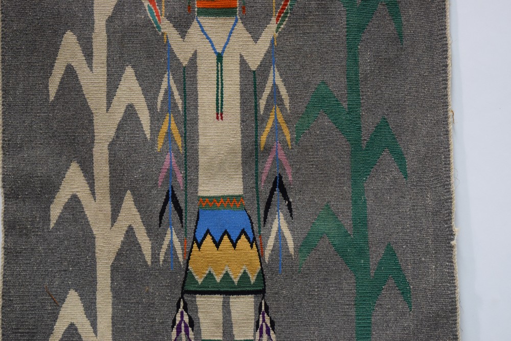 Navajo pictorial blanket, American south west, probably first half 20th century, 2ft. 6in. x 1ft. - Image 4 of 6