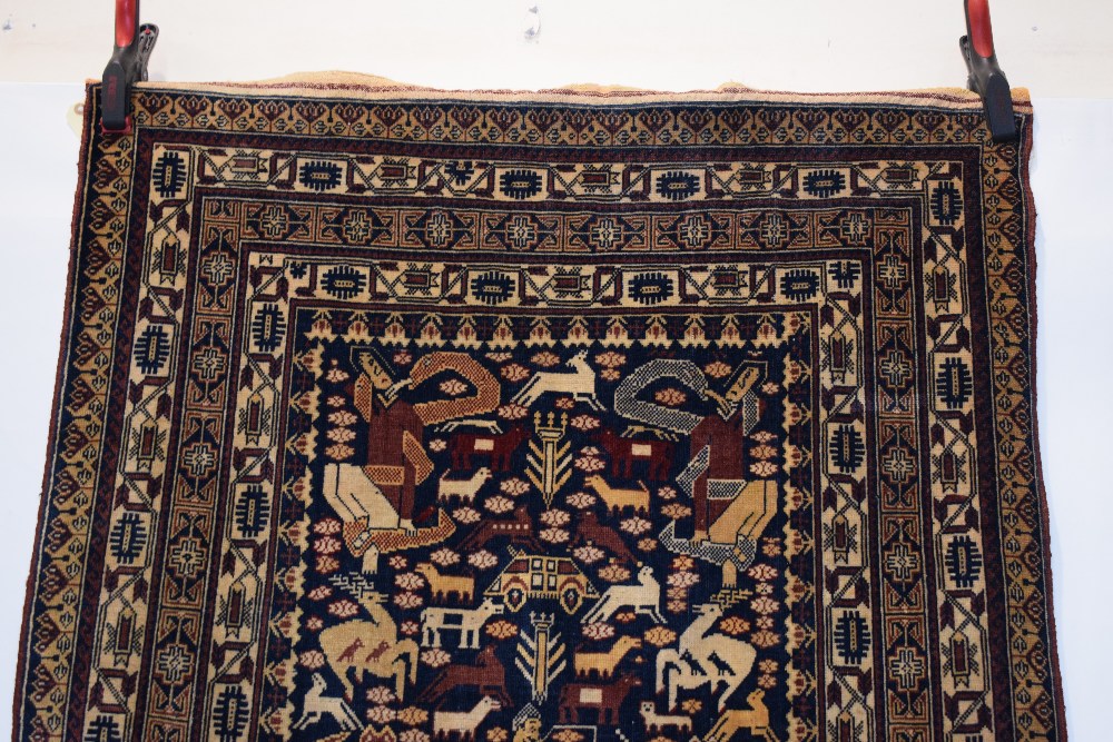 Mauri pictorial 'war' rug, Afghanistan, circa 1980s, 4ft. 11in. x 3ft. 2in. 1.50m. x 0.97m. Blue - Image 3 of 6