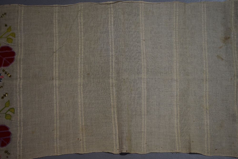 Two Ottoman pieces, both early 20th century, the first a Turkish towel, 50in. x 16in. 127cm. x 41cm. - Image 3 of 9