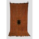 Long wool jacquard weave carriage shawl, probably French, second half 19th century, 130in. x 63in.