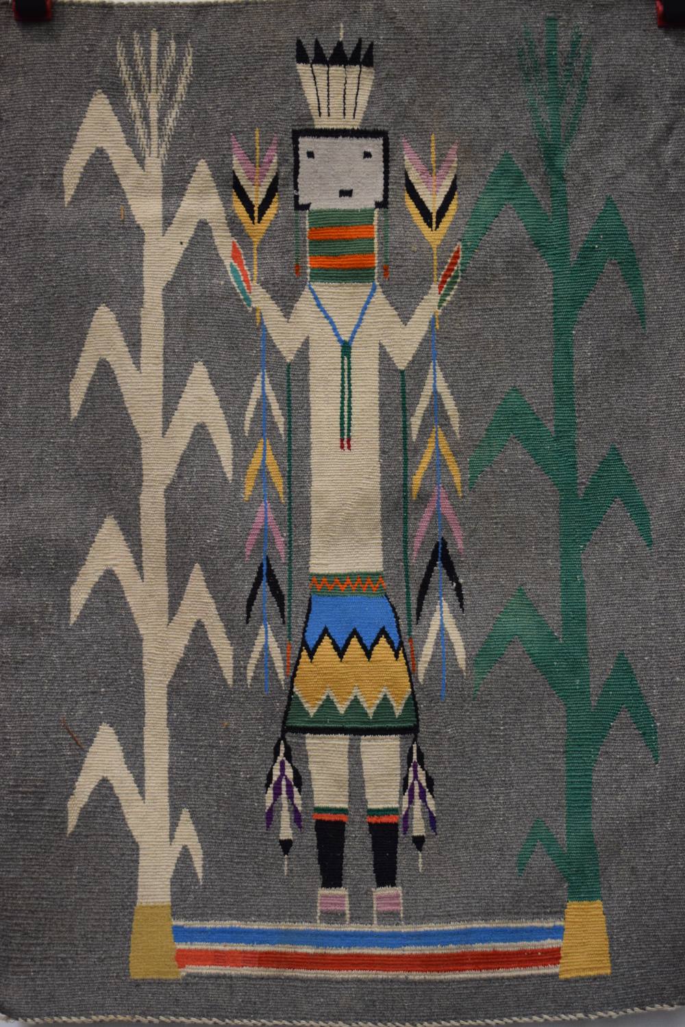 Navajo pictorial blanket, American south west, probably first half 20th century, 2ft. 6in. x 1ft. - Image 2 of 6
