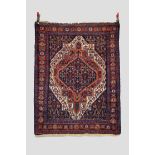 Senneh rug, north west Persia, circa 1930s-40s, 4ft. 8in. x 3ft. 7in. 1.42m. x 1.09m. Small spots of