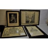A print by Partridge of the Armorial of Baron Onslow and Baronsel, 20in (51cm) x 13in (33cm) in a