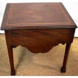 A George III Chippendale mahogany rectangular box night commode, the hinged lid inlaid micro