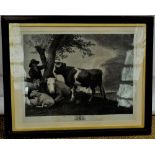GS & IG Fasius after Paul Potter. An engraving, the Cow Herd, published August 1st 1798 by J & J