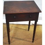 A small late Regency mahogany writing table, the rectangular top above a frieze drawer, with wood