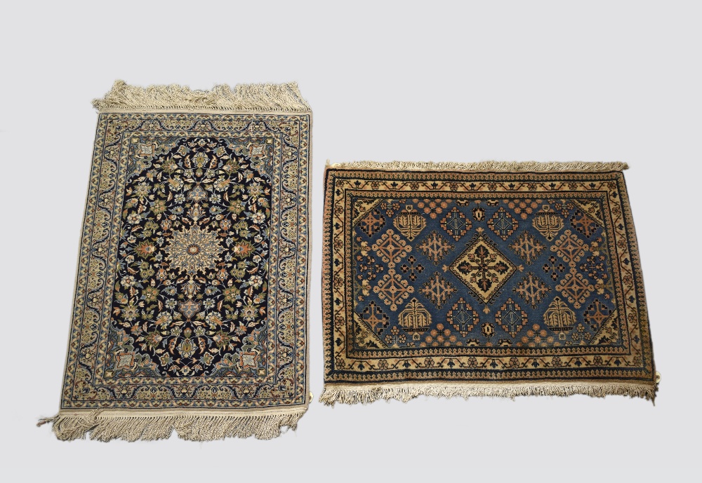 Two Esfahan rugs, central Persia, circa 1950s-60s, the first, 3ft. 5in. X 2ft. 5in. 1.04m. X 0.