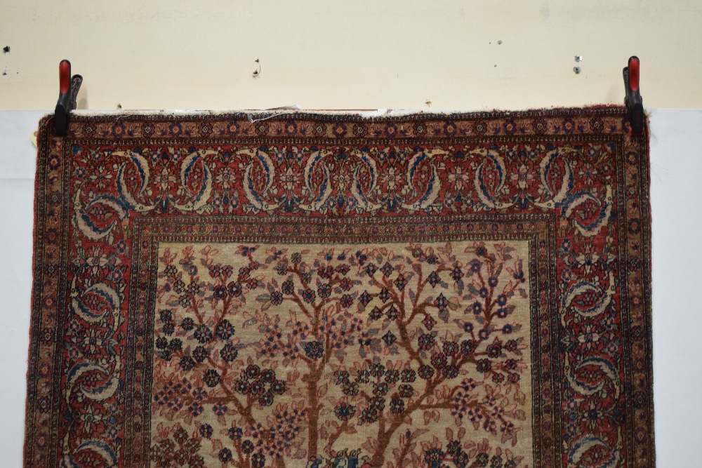 Esfahan tree of life rug, central Persia, early 20th century, 6ft. 9in. X 4ft. 4in. 2.05m. X 1. - Image 2 of 7
