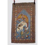 Pictorial Tabriz prayer rug, north west Persia, circa 1930s-40s, 4ft. 6in. X 2ft. 8in. 1.37m. X 0.